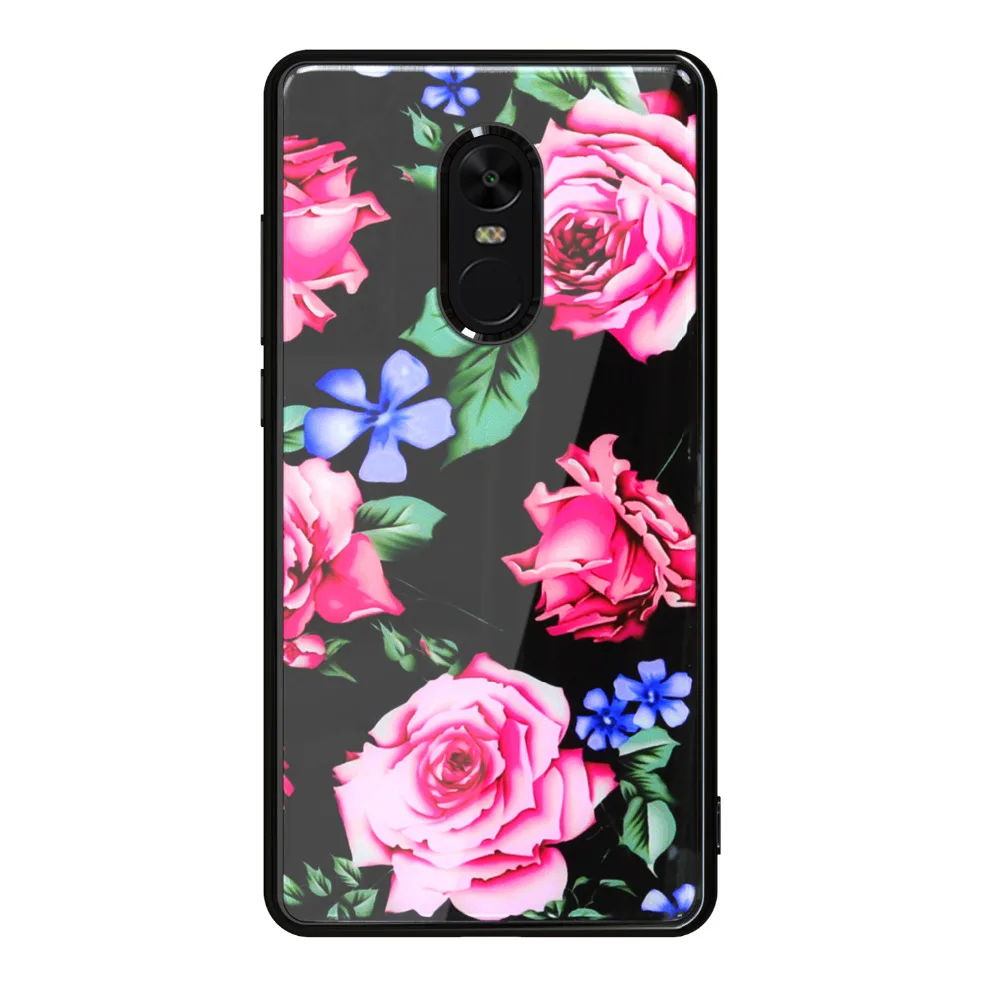 Искусственные стеклянные чехлы для Xiaomi Redmi Note 4 Hybrid Hard cartoon Окрашенные Акриловые