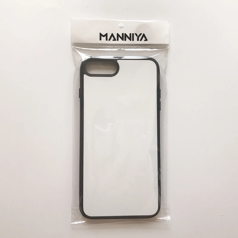 

MANNIYA 2D Sublimation Blank rubber Case for iphone 7 plus 8 plus with Aluminum Inserts and glue Free Shipping! 100pcs/lot