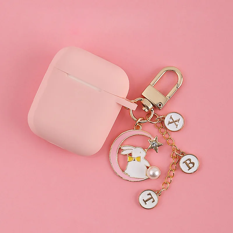 Роскошный силиконовый чехол с бриллиантами жемчугом и кроликом для Apple