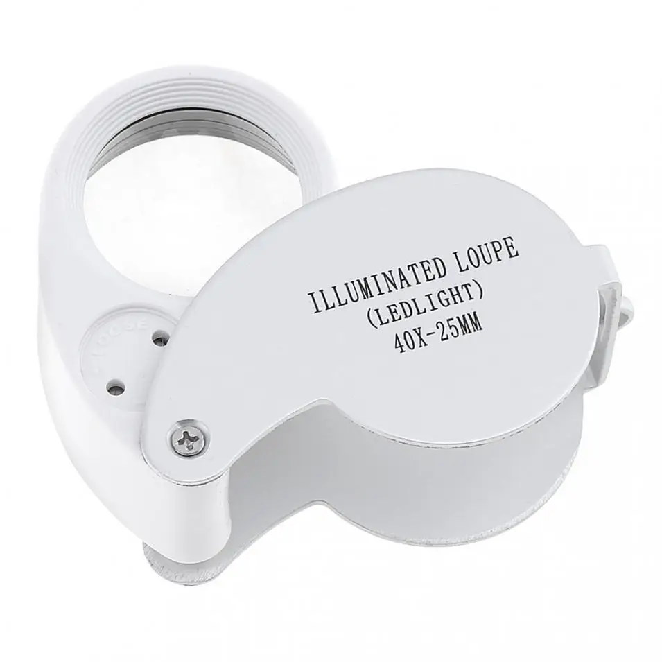 Алюминиевый сплав ювелирные изделия Алмазный глаз Лупа 40X акриловая оптическая