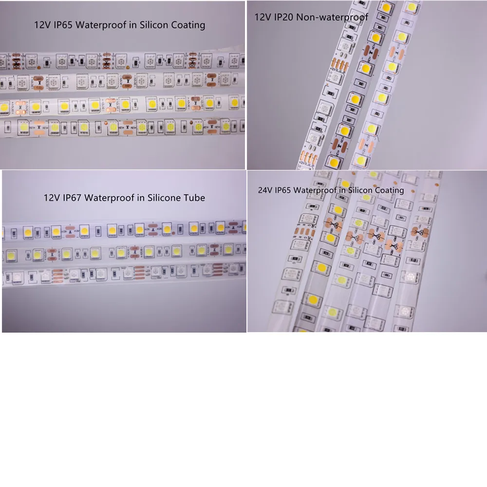 SMD 5050 RGB Светодиодные ленты Водонепроницаемый 5 м 300 светодиодный DC 12 В 24 В W RGB RGBW RGBWW Fita светодиодный полосы света гибкий неон ленты Luz монохромный