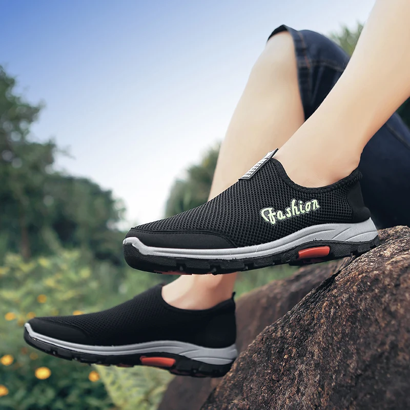 AODLEE/мужская повседневная обувь Мужские кроссовки Черная сетчатая лоферы Модные