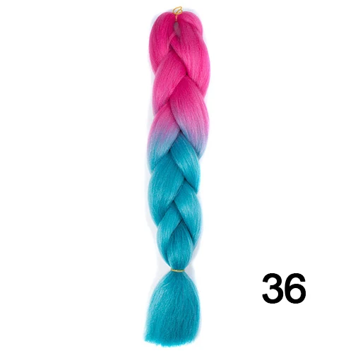 Шелковистые пряди Омбре синтетические плетеные волосы для вязания крючком огромные косы накладные волосы - Цвет: 36