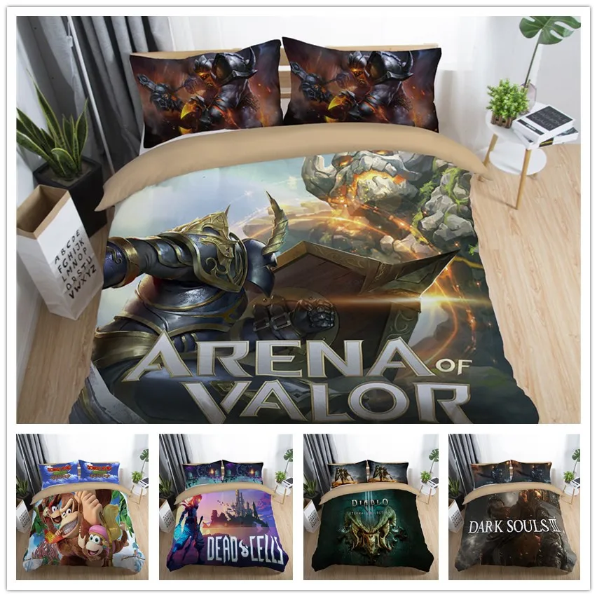 3d valor популярная игра детский пододеяльник набор Король Королева двойной полный