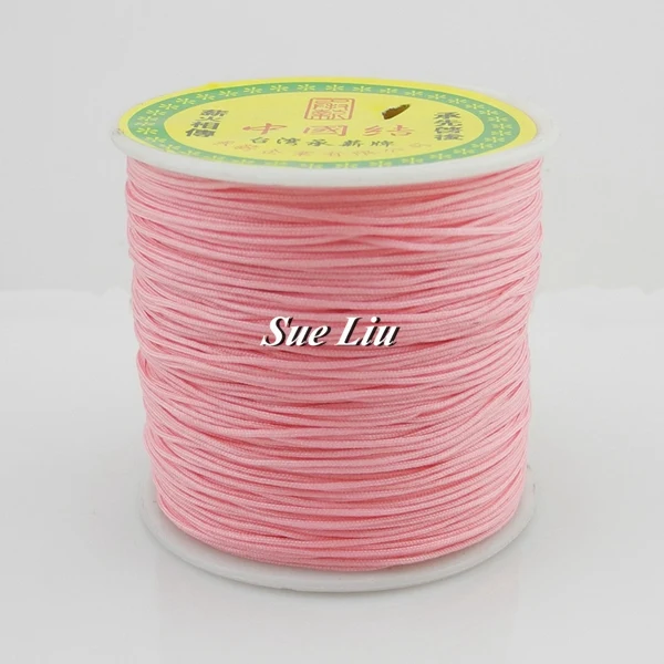 Pink CX103 0,8 мм 49-цвет нейлоновый шнур нить китайский узел макраме шнур браслет плетеный шнур кисточки вышивка бисером нить-100 м/катушка - Цвет: Pink CX103