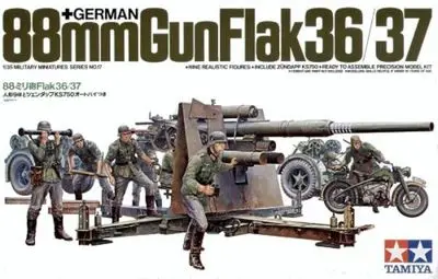 Модель немецкая модель tiiya 35017 1/35 88 мм Flak 36/37 комплект пластиковых моделей |