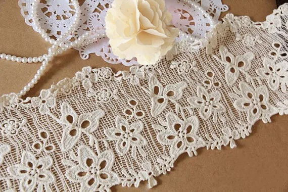 Винтажная хлопковая кружевная отделка белого цвета античное кружево ретро