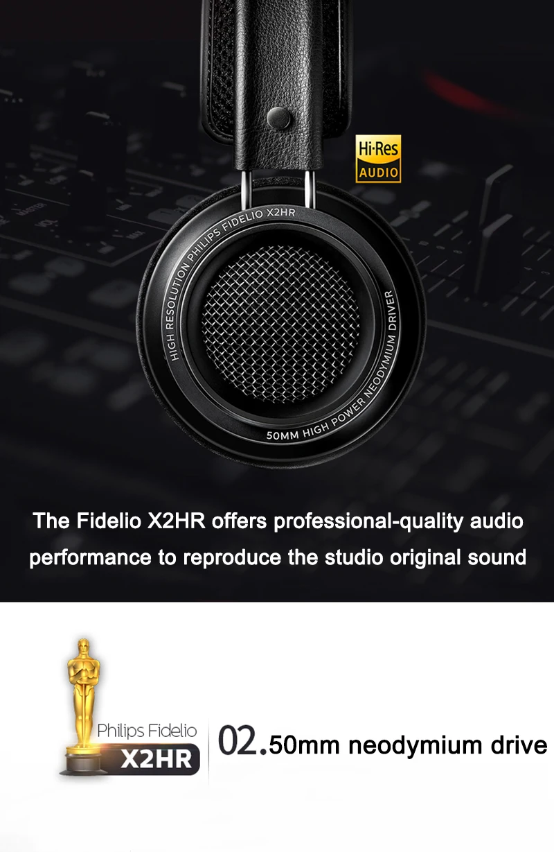Наушники Philips Fidelio X2HR получили лучший продукт в году с 50 мм приводом высокой мощности 3 м длина линии для смартфонов xiaomi