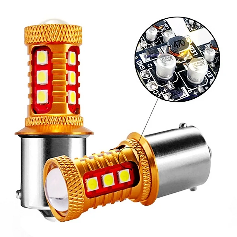 100 шт. 1156 BA15S P21W 7506 R5W R10W 15 SMD 3030 Светодиодные Автомобильные стоп сигналы