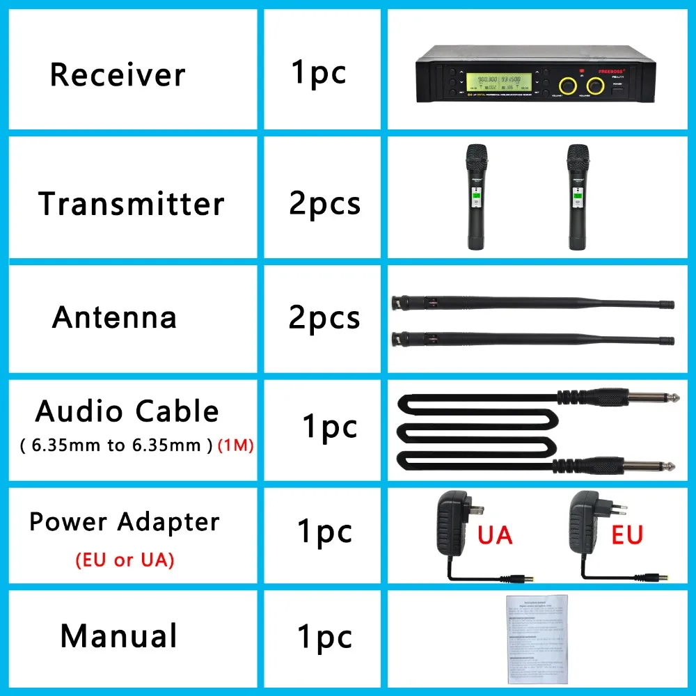 Freeboss FB-U11 UHF Беспроводная микрофонная система 2 способа 100 каналов ИК Частота беспроводной микрофон Karoke KTV вечерние динамический микрофон