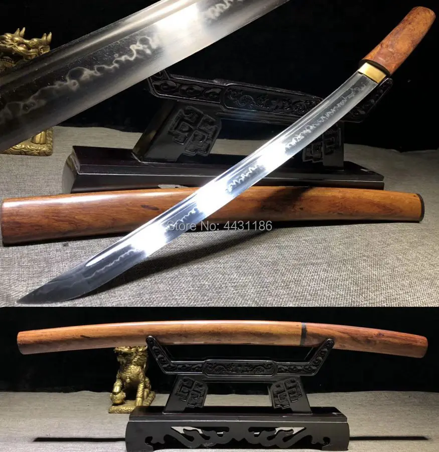 Японский меч вакидзаси катана бритва Sharp T10 стальная глина закаленное лезвие нож