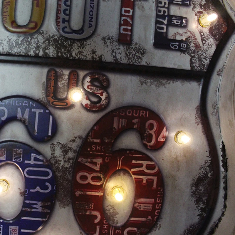 Ретро светодиодный металлический знак Настенная декоративная живопись миска в