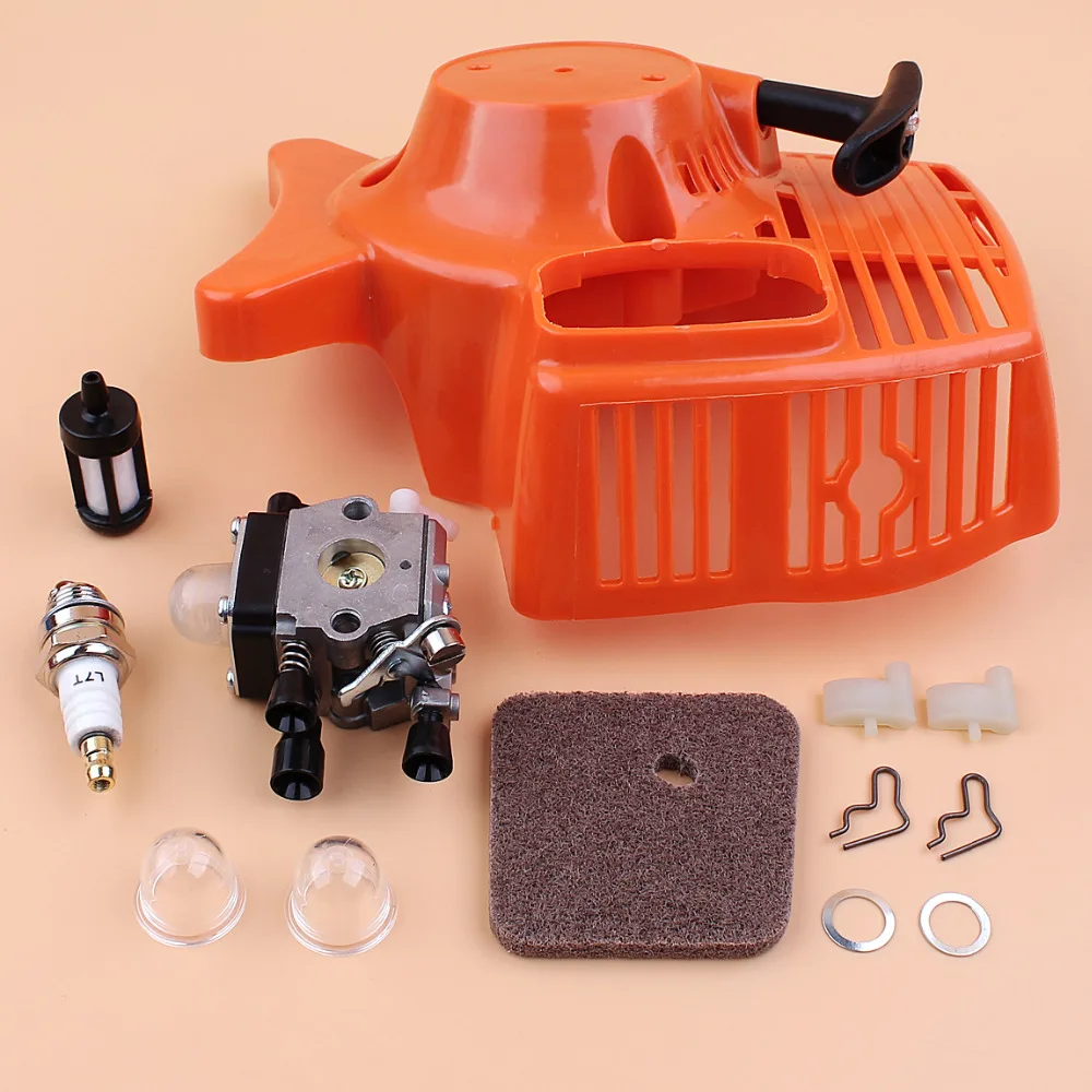 Recoil Starter Carburetor Air Filter Kit for STIHL FS55 FS38 FS45 FS46 FC55 HL45 KM55 Grass Trimmer Replace Zama Carburetor