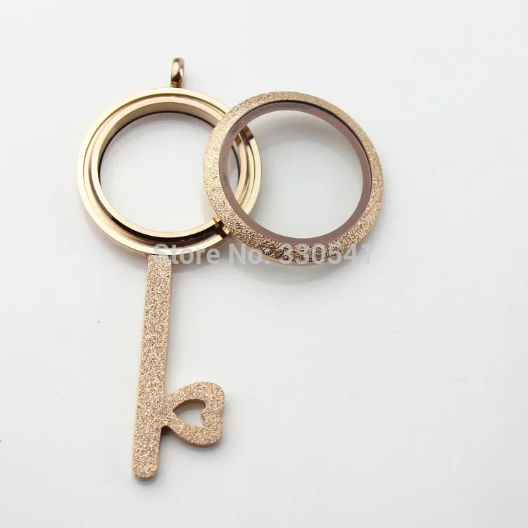Розовое золото ключ 30 мм магнит из нержавеющей стали плавающие медальоны скраб