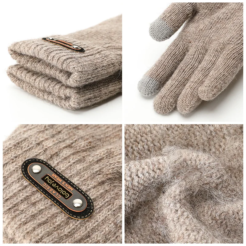 Мужские перчатки из флиса сохраняющие тепло с сенсорным экраном ветрозащитные