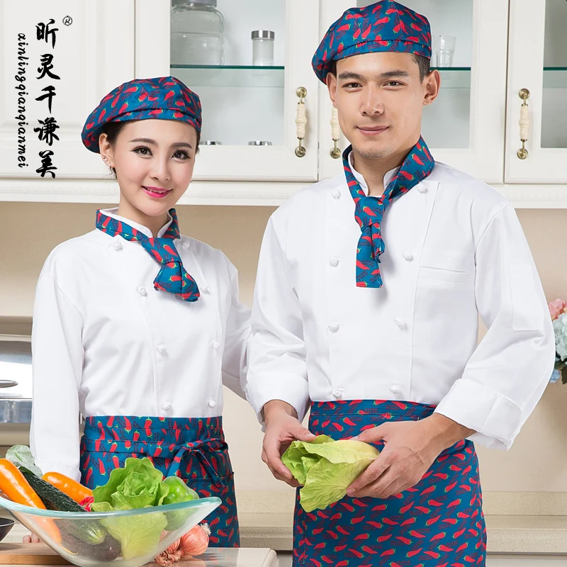 Одежда шеф-повара осень и зима для работы пекарни отеля кухни с длинным рукавом