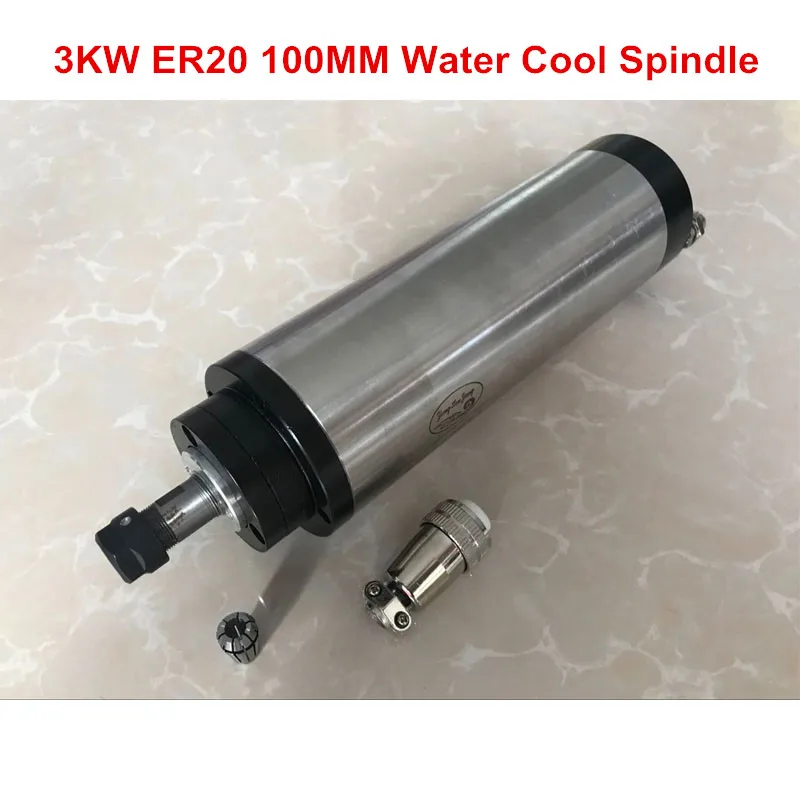 

3KW 100mm ER20 Water Cooling spindle for Engraving Milling machine 220v AC Spindle 4 Bearing