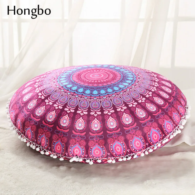 Хунбо 1 шт. Мандала подушки для пола круглый богемский крышка Чехол Дома