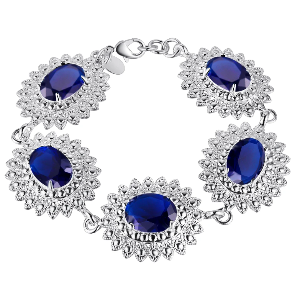 Новинка посеребренный свадебный браслет с кристаллами роскошная Цепочка