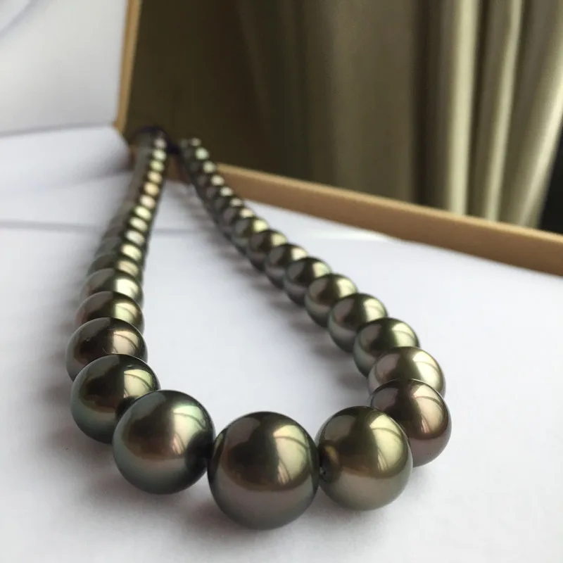 Женский подарок 925 пробы слова настоящий Перманентный Таити черный жемчуг