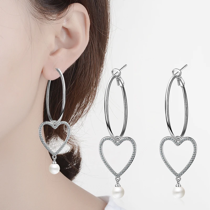 TJP модные серьги в форме сердца бижутерия большая круглая петля для уха