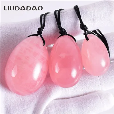 3Pcs Set Yoni Eggs Ролики для лица из натурального розового кварца с двойной головкой, кристаллическим камнем, ролики для тела и шеи, инструменты для ухода за кожей, массажер для лица для женщин - Цвет: 3Pcs Set Yoni Eggs
