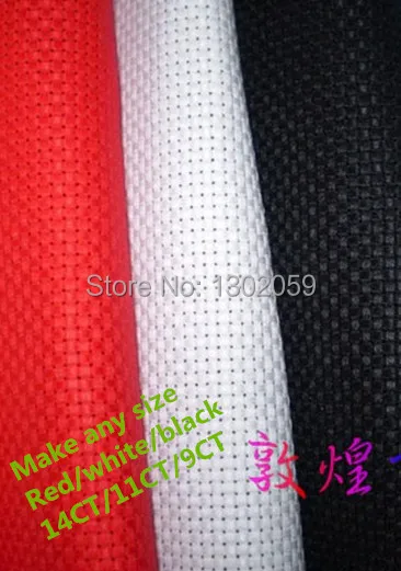 Фото Ткань для вышивки крестом Aida 14CT/11CT/9CT 50X50 см оптовая цена белая/красная/черная