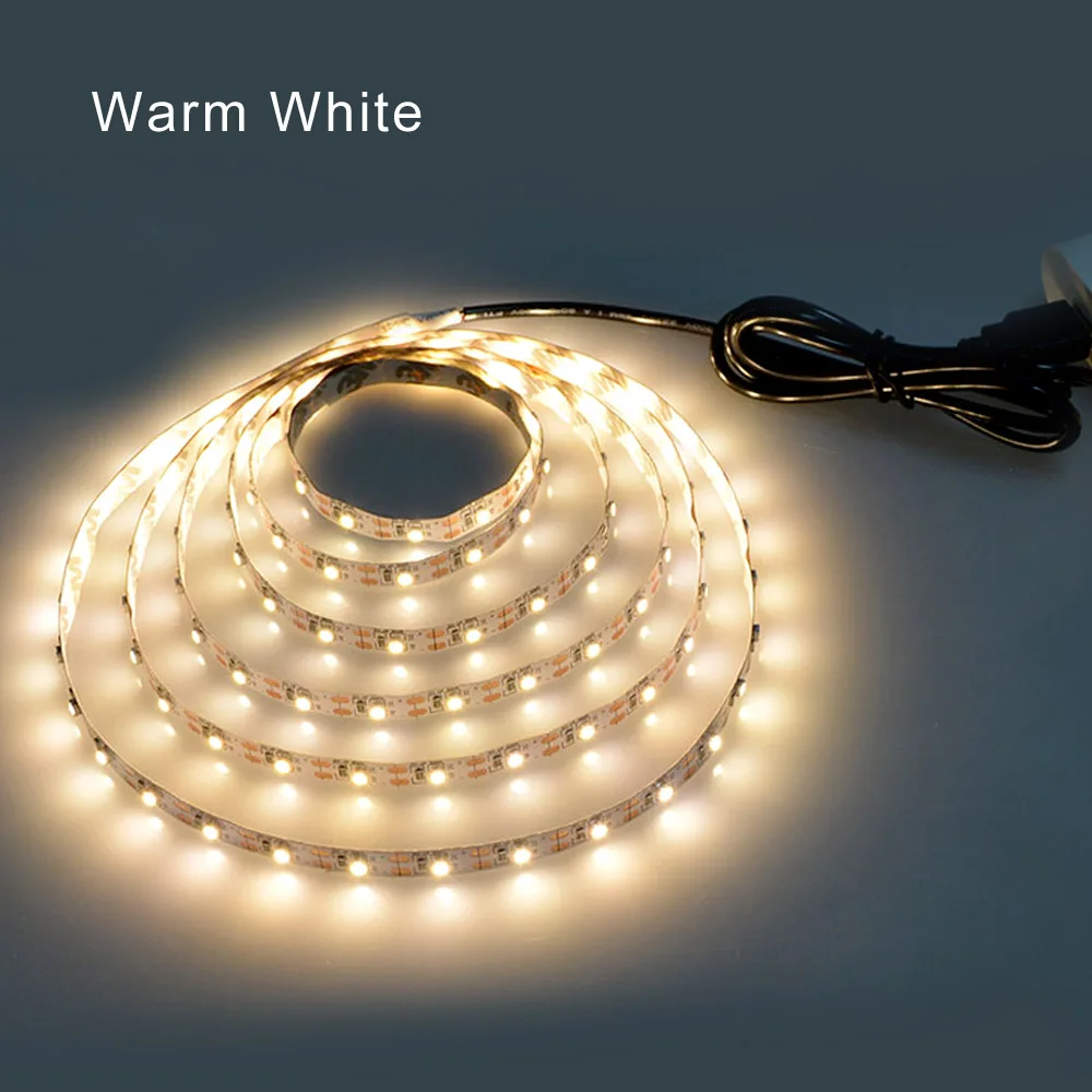 Single Warm White Кухонный светодиодный светильник 1 м-5 м RGB светодиодный светильник с 24 клавишами дистанционного управления DC5V гибкий светодиодный светильник лента ТВ ПОДСВЕТКА стол PC Декор Светильник s - Цвет: Single Warm White