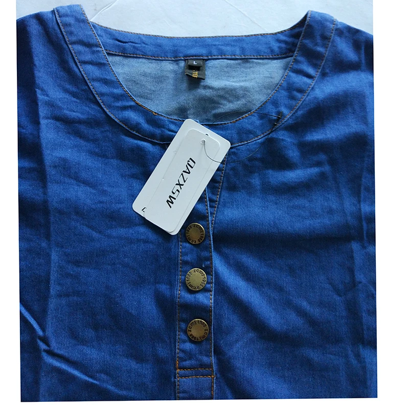 Женское джинсовое платье с пуговицами QAZXSW большого размера в стиле Харадзюку