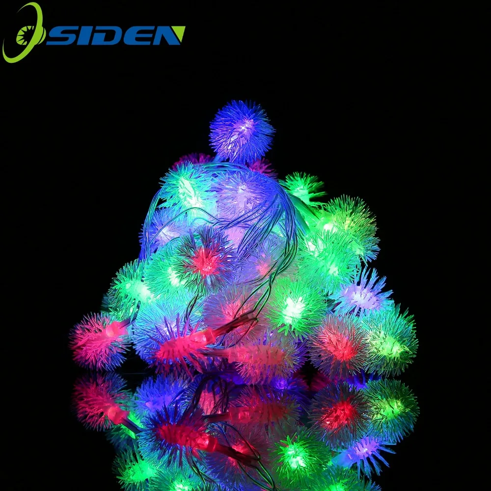 OSIDEN 5 м 20 LED пушистый шар RGB Edelweiss Снежинка светодиодная гирлянда 220В/110В цветная