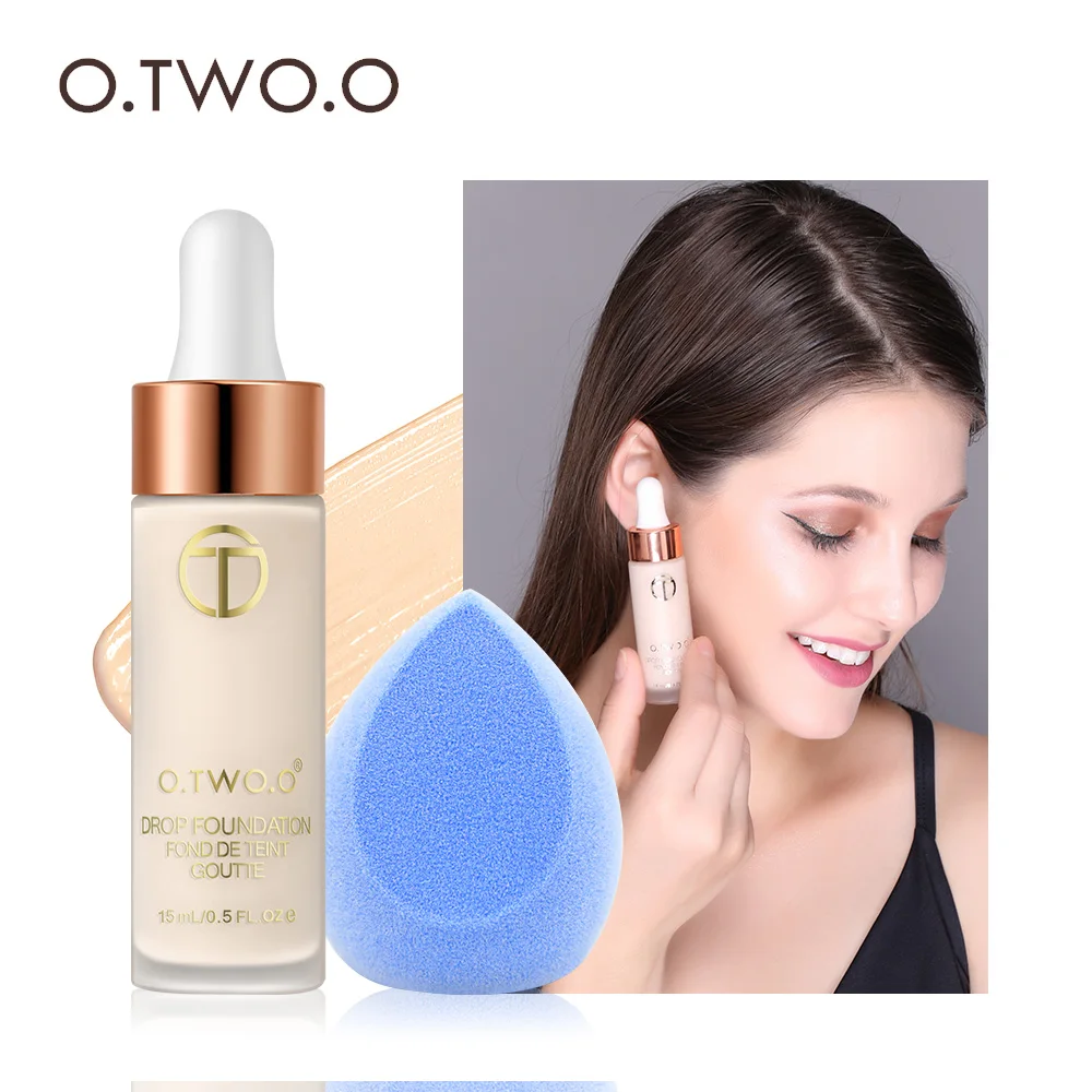 O.TWO Foundation Makeup With Sponge Puff Long Lasting Face Set Matte Liquid Concealer Blender |