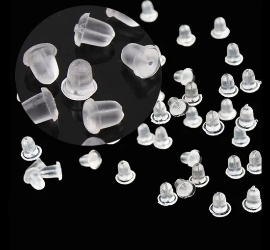 100 шт./лот резиновые заглушки для сережек гайки 4x4 мм защитная крышка фурнитура