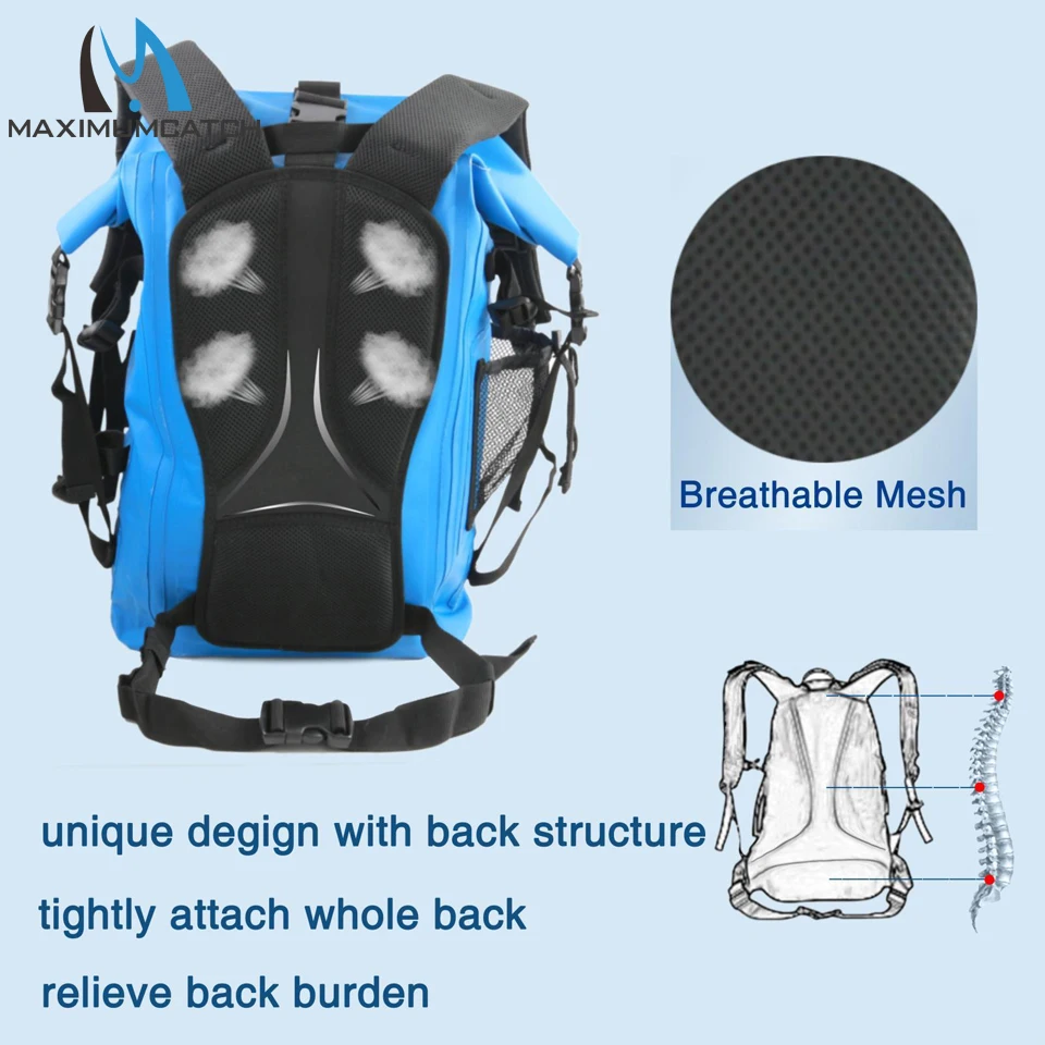 

Maximumcatch Waterproof Dry Backpack Fishing Bag Ultra-durable 500D PVC Watershed Fly Fishing Bag with Tube Holder