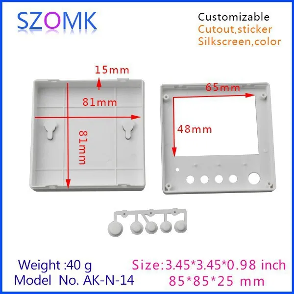 Пластиковый корпус для электроники сделай сам ЖК дисплея (4 шт.) 85*85*25 мм АБС