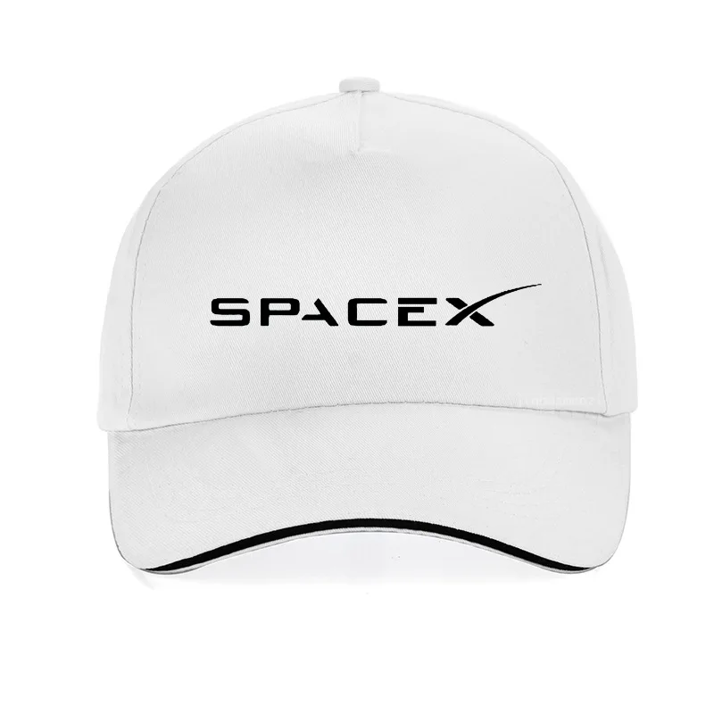 Белый Кепка SpaceX Space X с логотипом для мужчин и женщин, хлопок, бейсболки для автомобиля, унисекс, хип-хоп, Регулируемая Кепка Snapback - Цвет: Белый