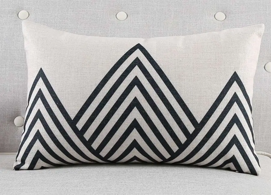 Бесплатная доставка! Черная квадратная декоративная подушка с геометрическим