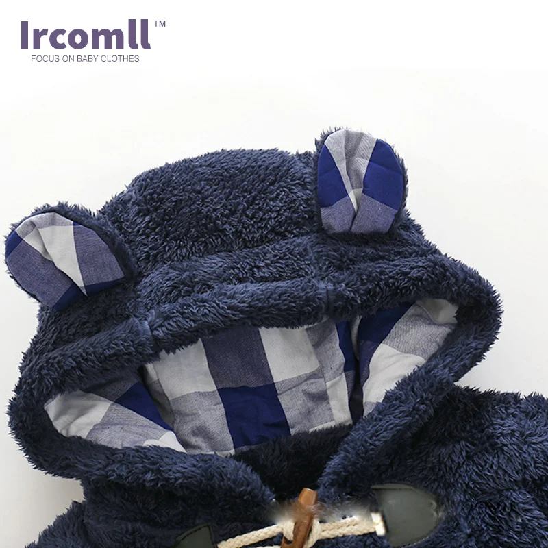 2017 Ircomll новейший теплый боди детские комбинезоны с капюшоном из кораллового