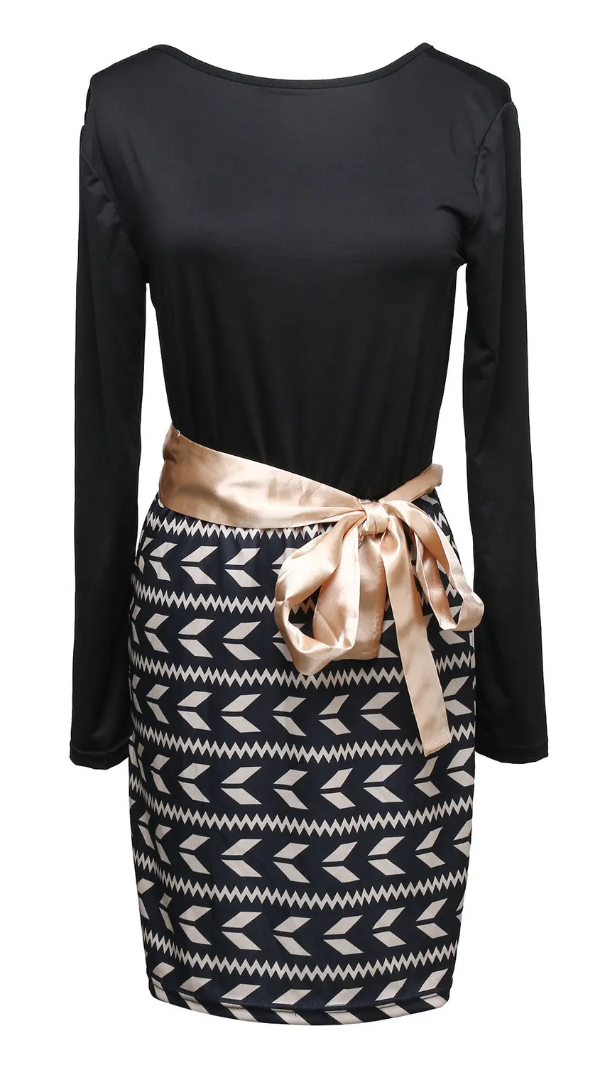 

Women Summer Clothing dress bodycon bandage sheath dress long sleeve patchwork OL style women dresses vestidos vestido de festa