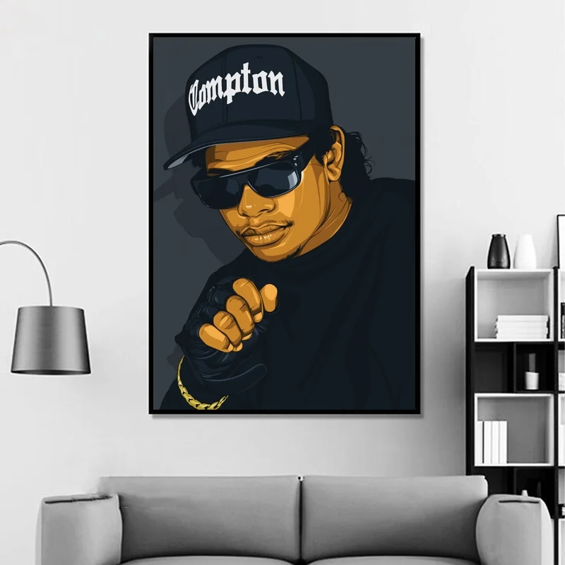 Eazy E музыкальный постер в стиле хип-хоп Рэп звезда настенная живопись масляная