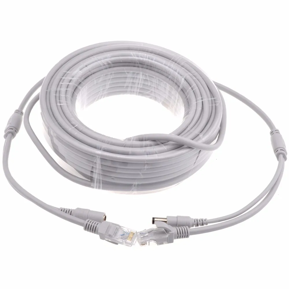 20 м CCTV сетевой кабель RJ45 CAT5/CAT 5e + DC Мощность расширение видеонаблюдения сети Ethernet