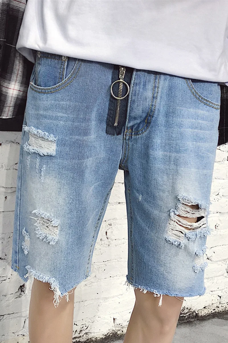 Новинка 2018 года прямые джинсовые шорты с супер дырками для подростков потертые