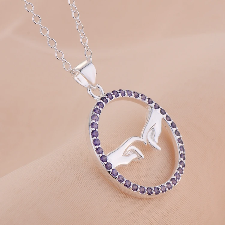 Оптовая продажа Бесплатная доставка модное серебряное ожерелье WN1783|pendants wholesale|f