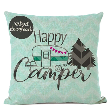 10 Happy Camper наволочка для подушки, декоративные подушки для дома, сада, наволочка, льняные подарки, Cojines Decorativos Para Sof - Цвет: 10