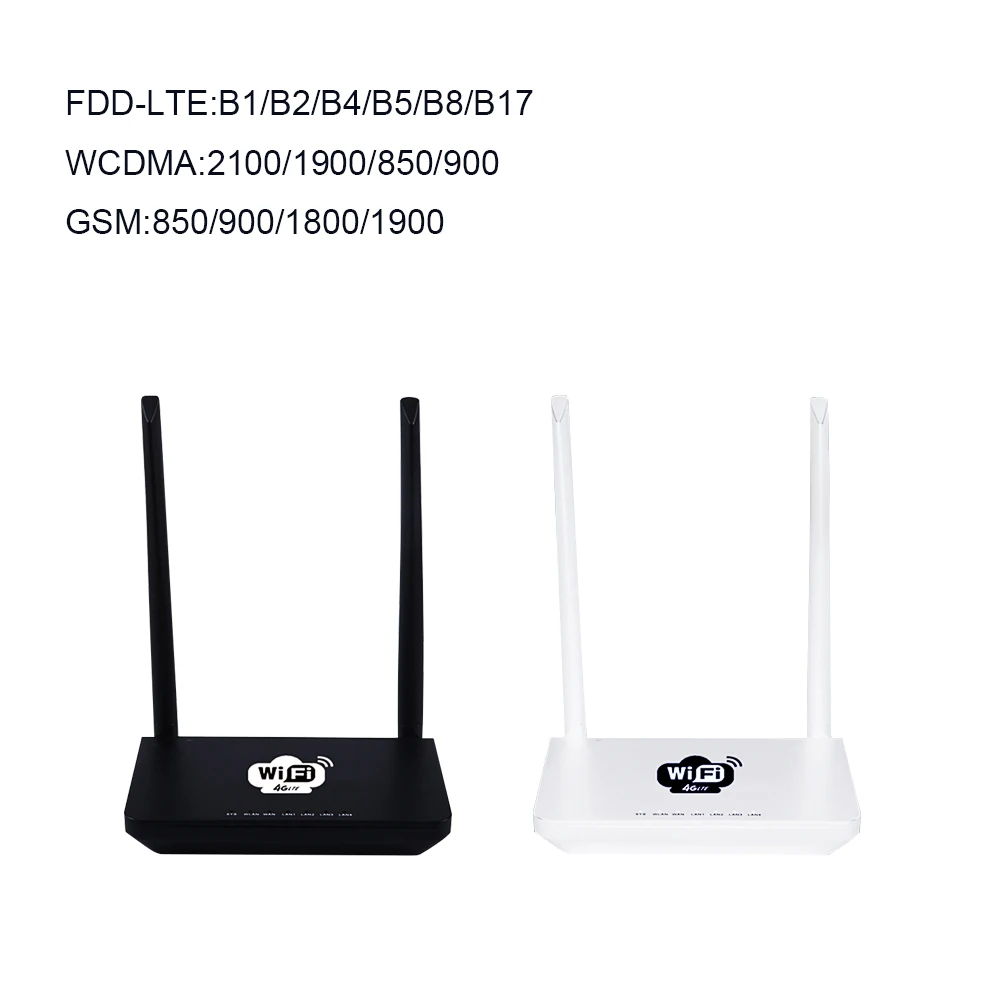 Маршрутизатор 4G беспроводной Wifi роутер LTE 300 Мбит/с Мобильная MiFi Портативная точка доступа с разъемом для sim-карты EU US Plug черный