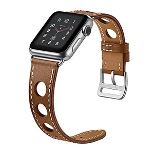 Новейший ремешок для часов из натуральной кожи Herm для Apple Watch Series 3 2 1 Аксессуары для iwatch Band для Apple Series 4 40 мм 44 мм - Цвет ремешка: Brown