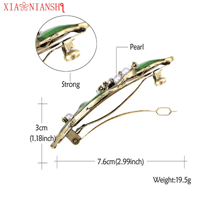 Заколка для волос женская из античного бронзового золотого сплава с эмалью в