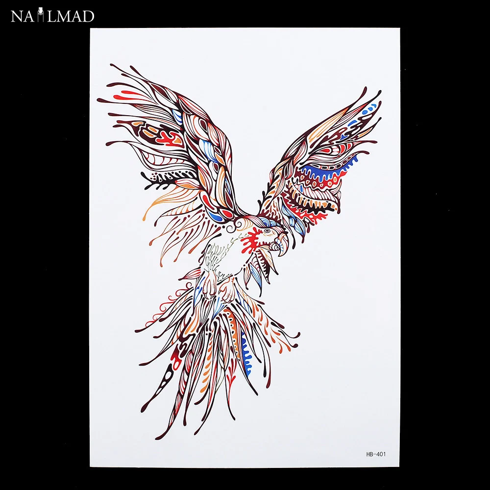 Временная татуировка NailMAD Eagle 1 лист водостойкая цветная тату палка ястреба
