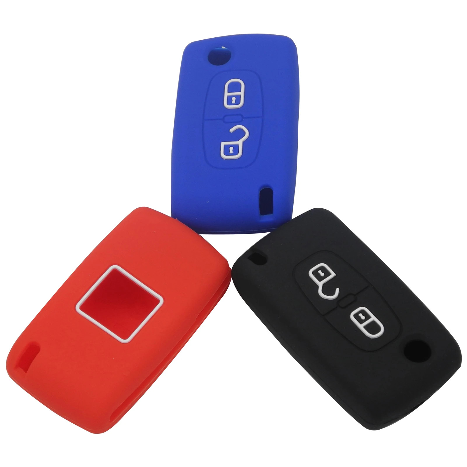 Flip Fob folding Remote Silicon Key Case For Peugeot 306 407 807 Partner Citroen C2 C3 C4 C6 Berlingo Remote fob Case 2 Button