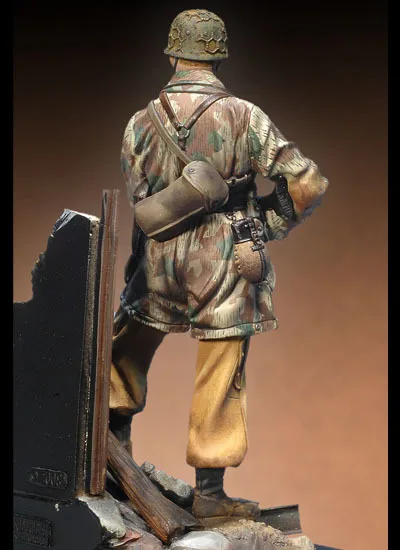 Неокрашенный комплект 1/18 90 мм Fallschirmjager soldier 1944 фигурка историческая из Смолы