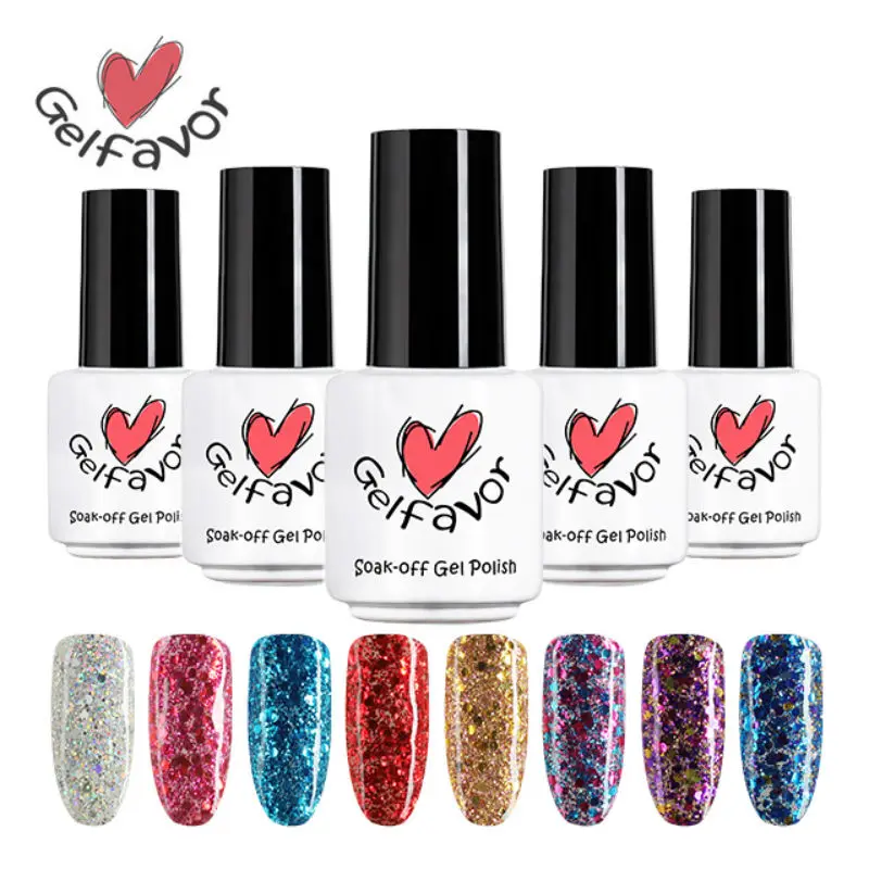 Гелевый лак для ногтей 7 мл УФ и светодиодный алмазная серия гель замачиваемый